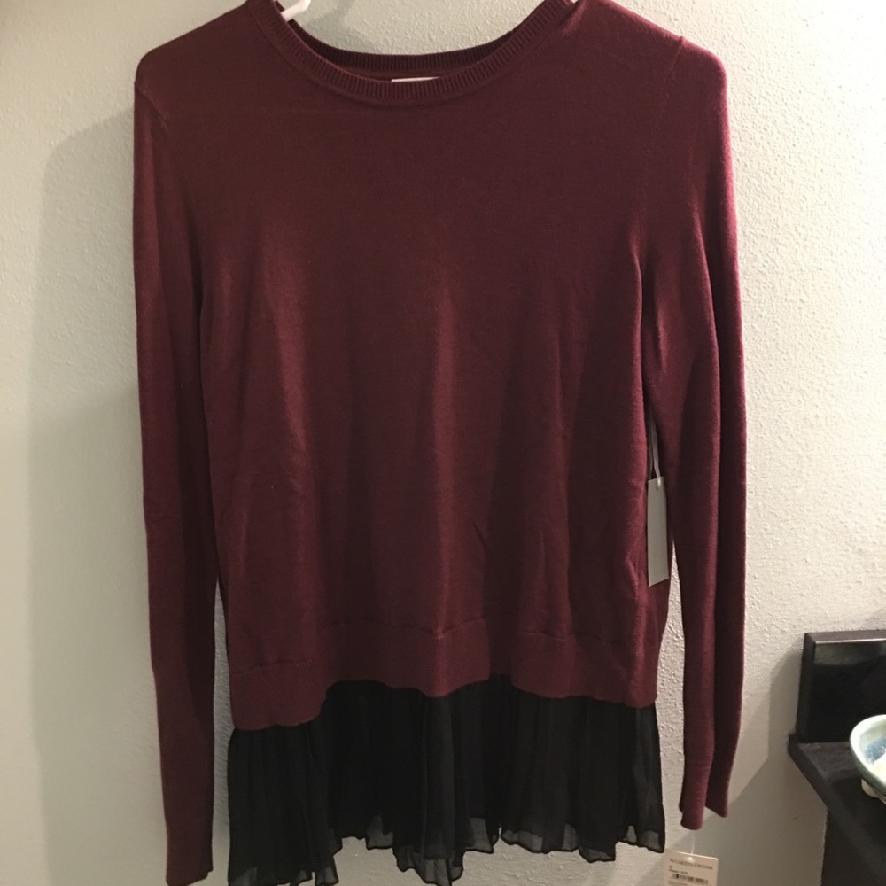 Maroon layered sweater size small